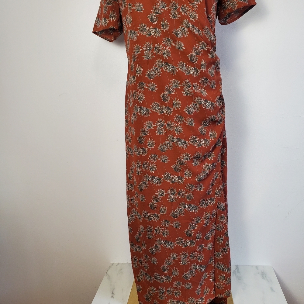 Floral Midi Dress in Brown - Picture 3 of 9